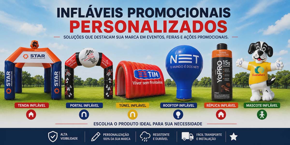 infláveis promocionais para eventos